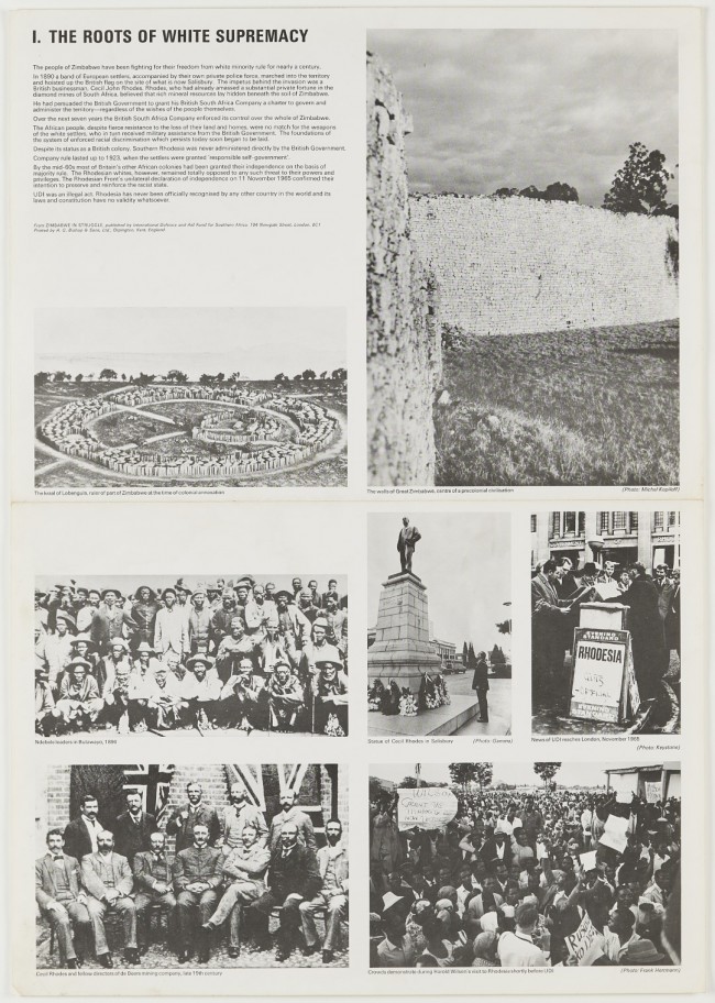 Zimbabwe In Struggle An Exhibition Of 80 Photographs Displayed on 12 Posters (i) | The Roots Of White Supremacy (1978)